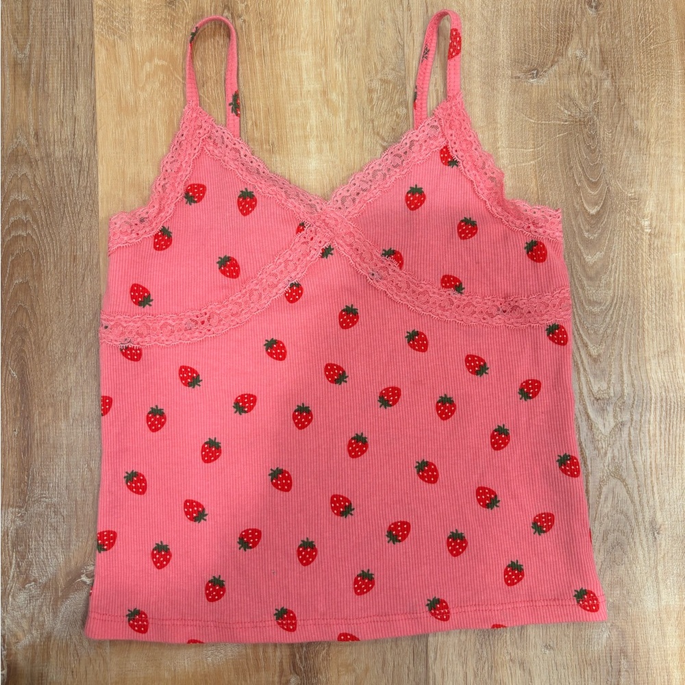 Pink strawberry tank top